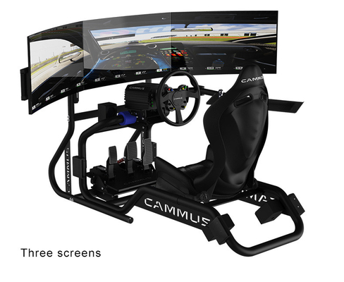 경주하는 시뮬레이터를 게임하는 CAMMUS 3중 스크린 Sim 이동